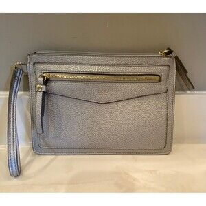 Tutilo New York Silver Wristlet Purse Stylish Chic Elegant Dressy Formal Bag